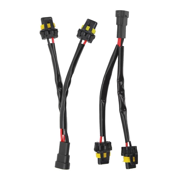 2 stk 9005 9006 Han til Hun Forlygte 2-vejs Splitterkabler Forlygteadapter Ledningsnet til Lastbil Pickup LED Kabelstik [DB]