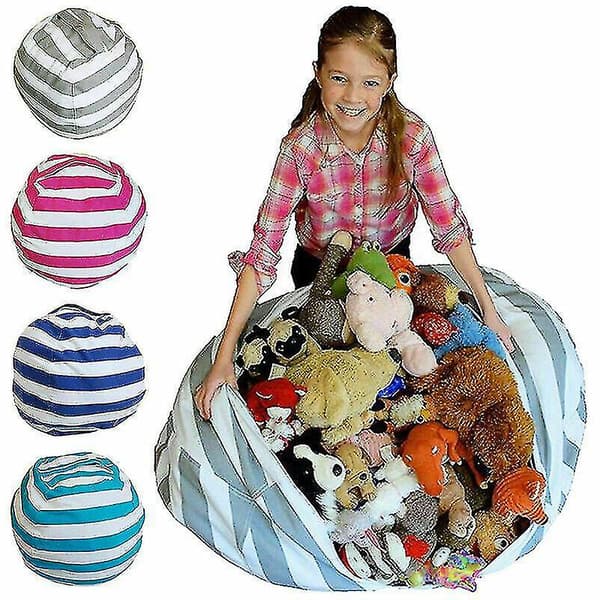 Extra stor leksaksdjursförvaring bönpåse barn bönöverdrag mjuk sits hem Blå Blå