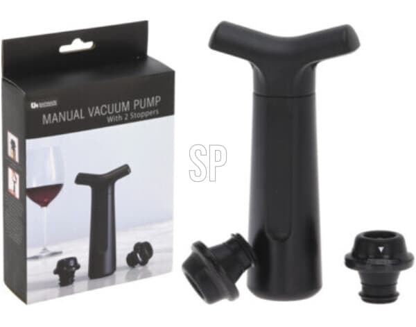 Vacuum Pump Wine Wine Storage 2 Corks Svart black