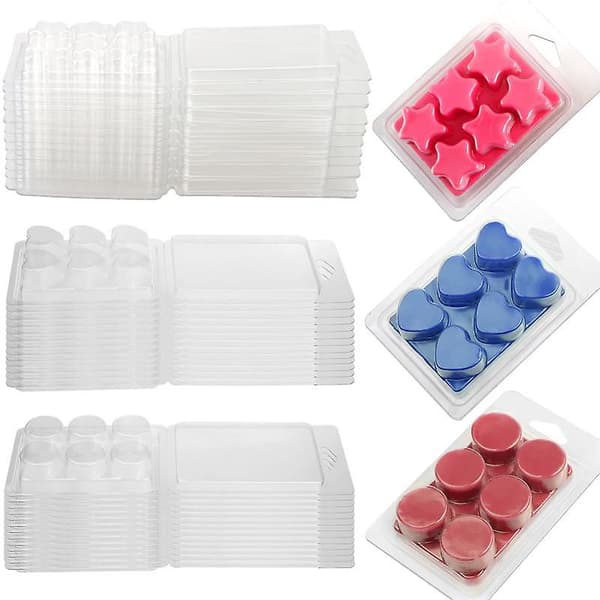 20 stk. gennemsigtige voksforme i plast, holdbare lækagesikre lysforme til DIY aromaterapi og lysfremstilling