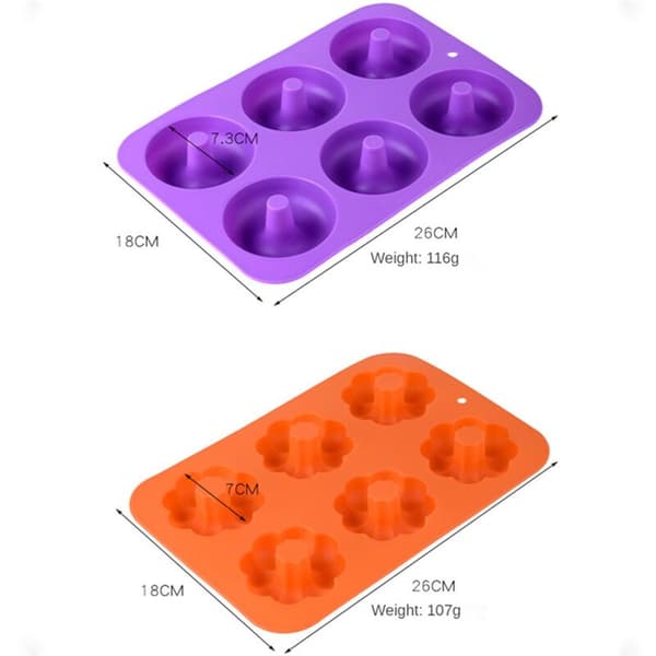 Silikone Donutform, Nyhed, Non-Stick Donutforme til Donuts, Muffins, Bagels og Kager