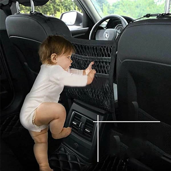Car Net Pocket for Driver's Seat, Universal Double Storage Net, Storage Bag, Net Pocket