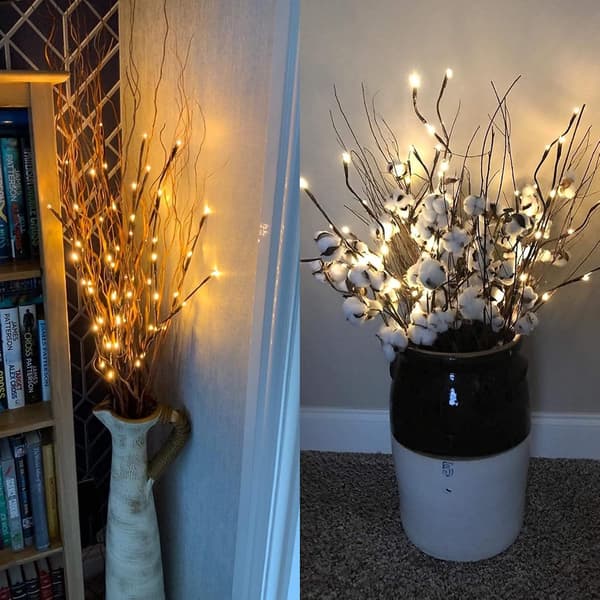 3-pakke 60 LED Utendørs Trelys Vanntett 70cm Varmhvit Dobbel