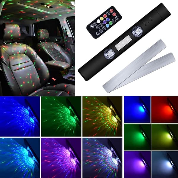Wireless LED Star Atmosphere Lamp, Multi-color Car Interior