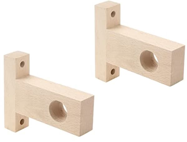 Ubehandlet træendebeslag til gardinstænger 30 mm