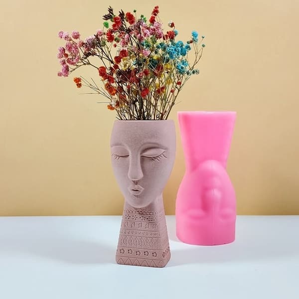 Kunstnerisk figur håndlavede silikoneforme silikonetekstur til blomstervase