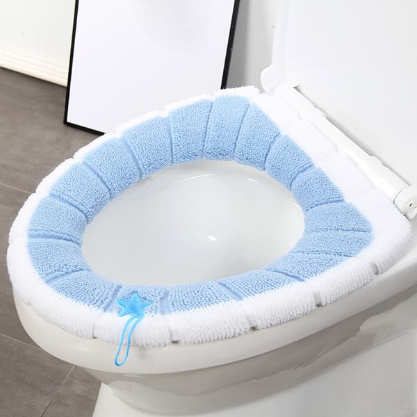 2-pack universella vattentäta toalettsitsdynor - Blå med båge