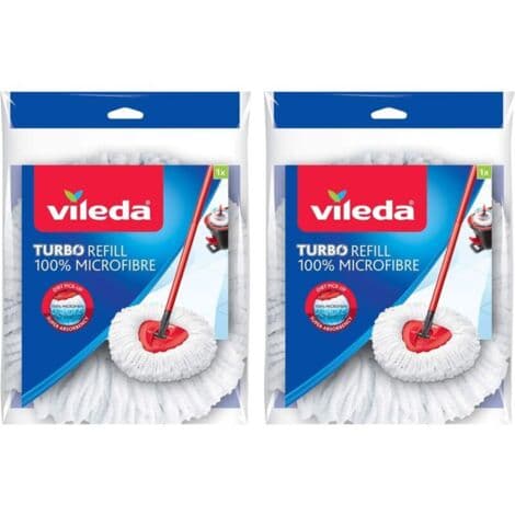 Vileda Microfiber Mop Head, White, Two-Pack