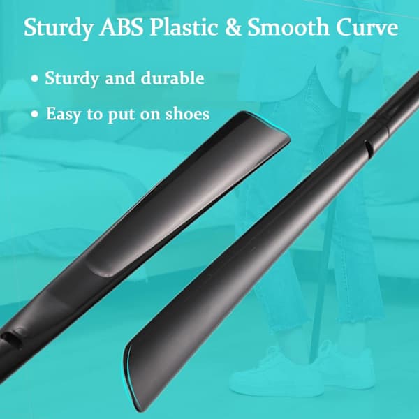 35.5\" Long Dressing Stick, Long Handle Shoe Horn for Seniors, Sock Aid, Adjustable, for Disabled and People with Back Problems