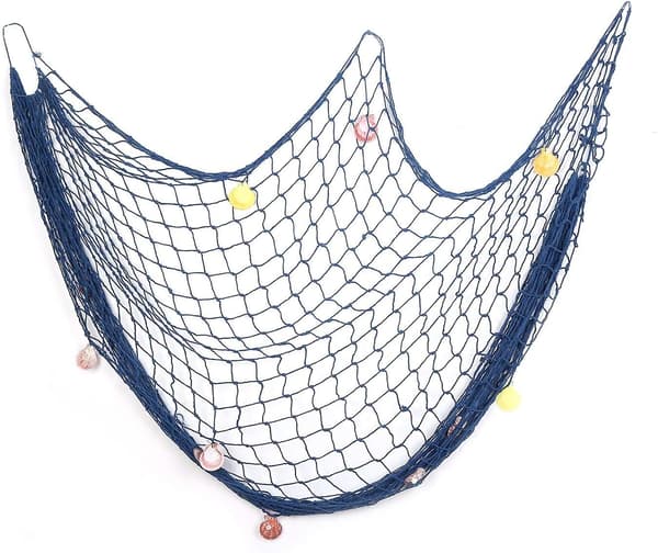 Fiskegarn for hav-, pirat- og strandtemafestdekorasjoner