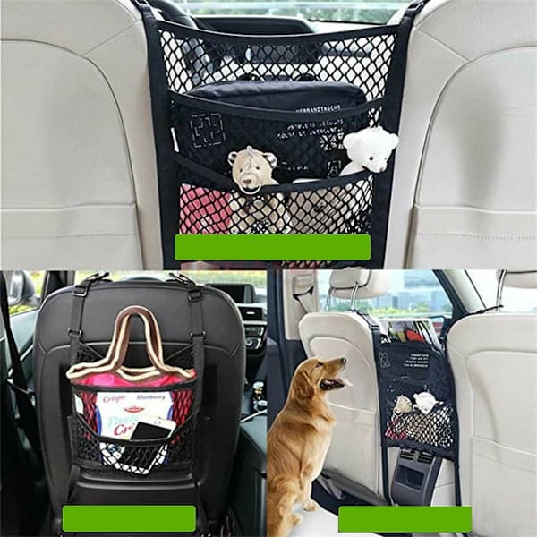 Car Net Pocket for Driver's Seat, Universal Double Storage Net, Storage Bag, Net Pocket