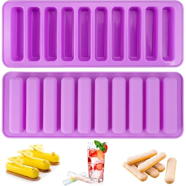 Müsliform Set om 2 - Müslibarsform - 20 Rektangulära Hål - Müsliform - Silikonform