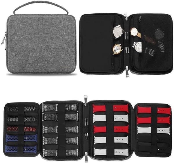 Allecto Premium - Watch Strap Storage Box - Organizer - Watch Box with 20 Compartments - Waterproof Nylon Storage Case