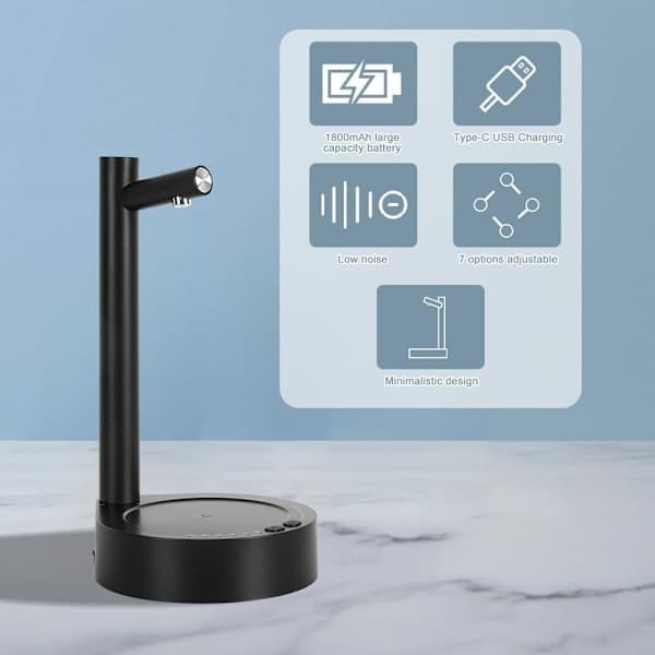 Support Base Compatible with Cold Water Dispenser Kettle Pump Bottle Universal Automatic USB Charging
