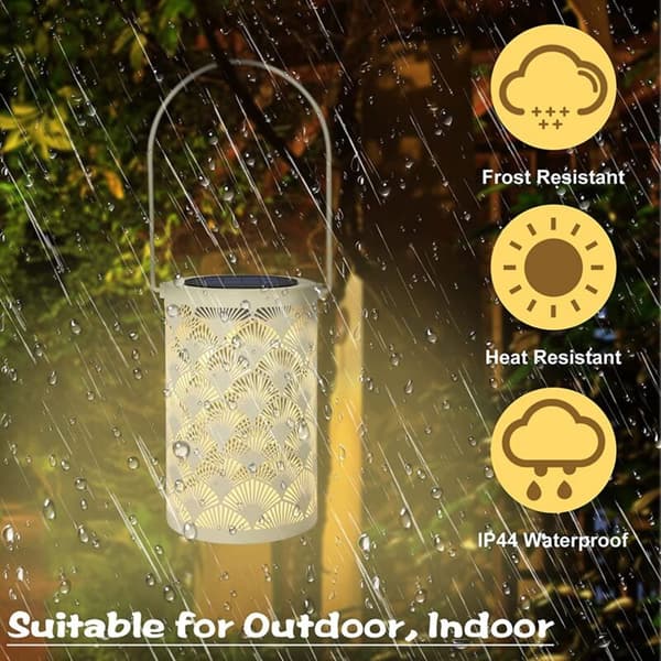 Solar Lantern for Decoration - Table Lanterns Waterproof Lamp Hanging Garden Lights with Handle Decorations