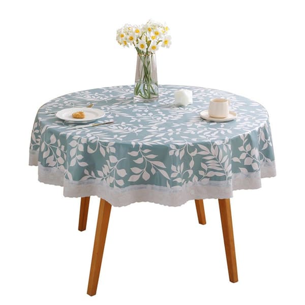 Round tablecloth, water-repellent, wipeable, blue, diameter: 150 cm