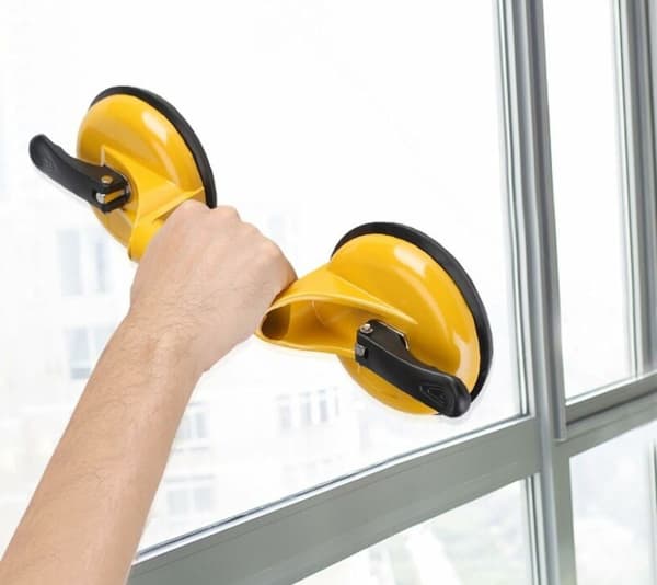 Suction Cup Handle, Professional Brass Double Triple Flat Suction Cup Pull Lift Grip Mover Suction Plate Car Tool
