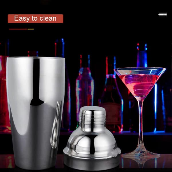 5-piece Bartender Kit Cocktail Shaker Set Bar Tools Mixing Spoon Strainer Muddler Wine Pourer Measuring Cup Professional Home Bar Accessories