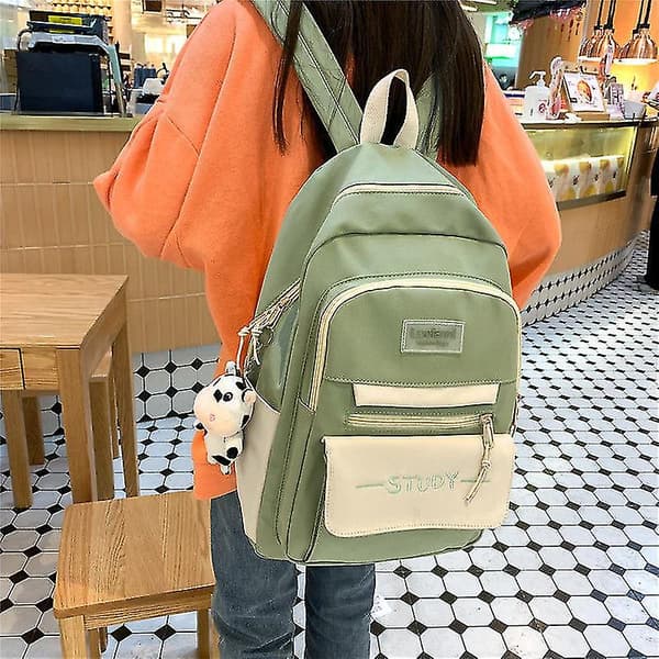 Stor Acity skolesekk for studenter, koreansk stil, kvinne (rosa)