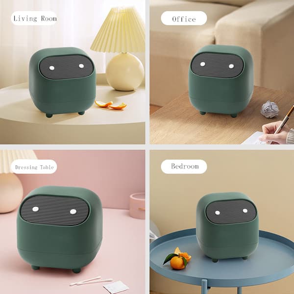 Small Trash Can, Cute Ninja Office Trash Can with Lid, Bedroom