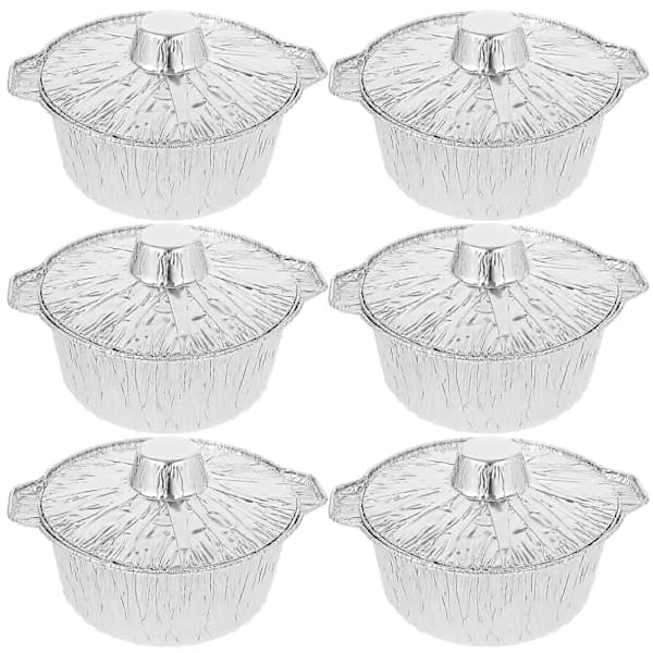 6 stk. aluminiumsfolieformer, campingbaking, resirkulerbare matbokser for grilling