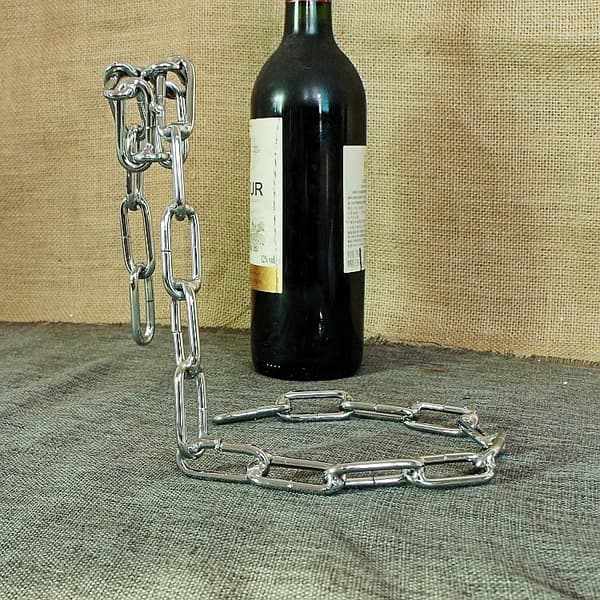 Modern Creative Metallic Magic Chain Wine Bottle Holder Decorative