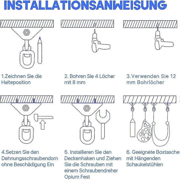 Heavy Duty Stainless Steel Ceiling Hook, Hanging Hook, 4 Set Screws