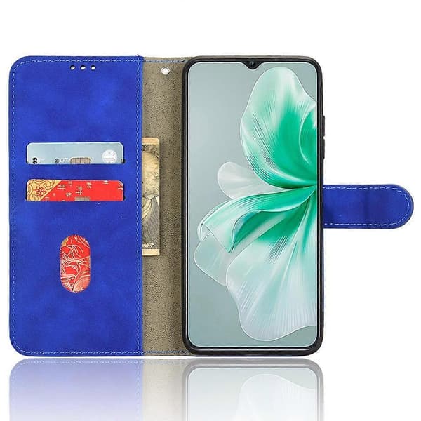 For Oukitel C38 Case Skin Feel PU Leather Wallet Phone Case [DB]
