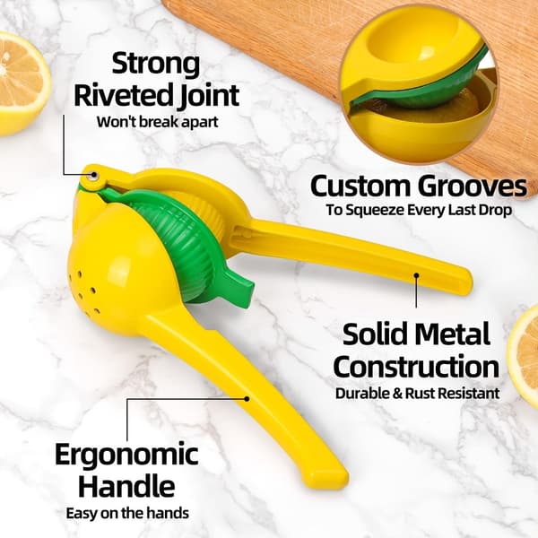 2-in-1 Manual Lemon and Lime Squeezer - Orange Squeezer, Kitchen Utensil - Manual Citrus Juicer