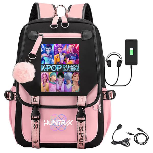 K-Pop Demon Hunter Pigegruppe Anime Rygsæk - Pink - 9