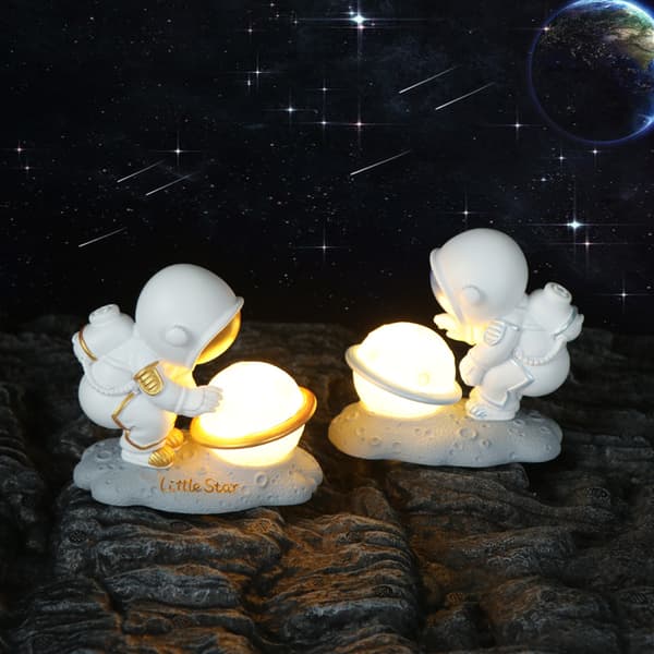 Astronaut Nattlampa Horisontell Sängbordssov Atmosfärslampa