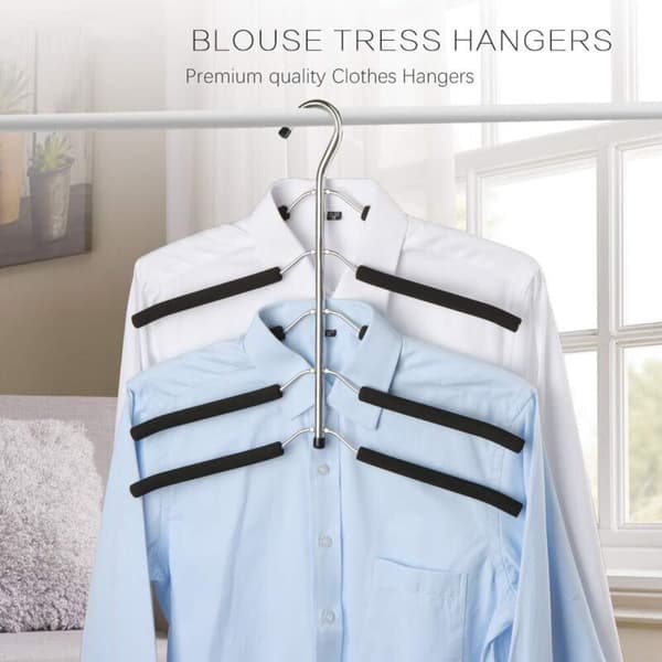 Hanger. 5-in-1 Magic Multifunctional Metal Hanger Non-slip Hanger with Multi-layer EVA Sponge for Jeans