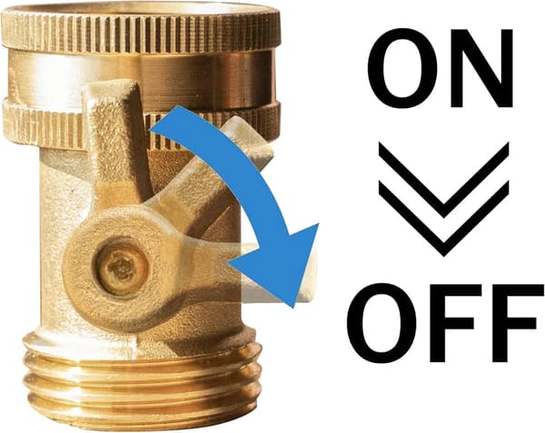 Garden Hose Shut Off Valve 3/4 Inch Solid Brass Heavy Duty Flow Control for Garden Watering Gold 4-Pack