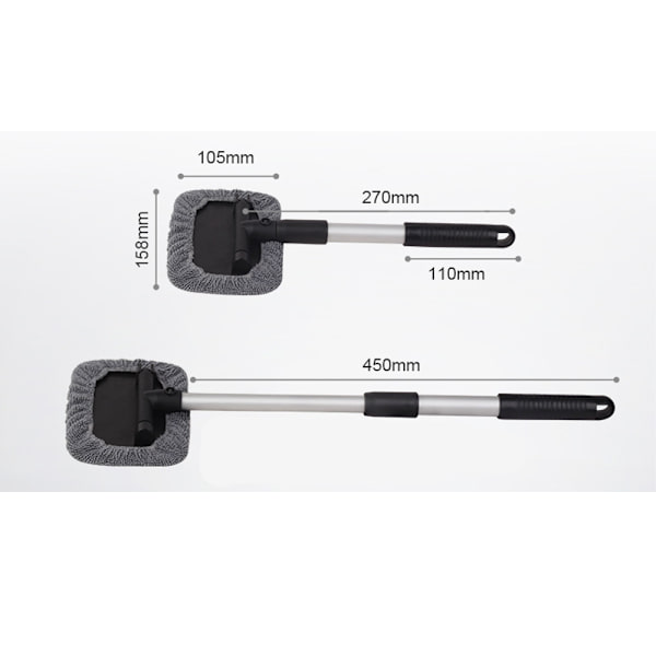 Glass Cleaning Tool, Car Window Brush with Extendable Handle