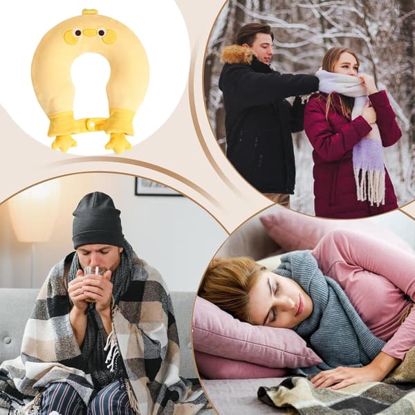 Wärmflasche with cover U-shaped neck pillow Tierischem design -