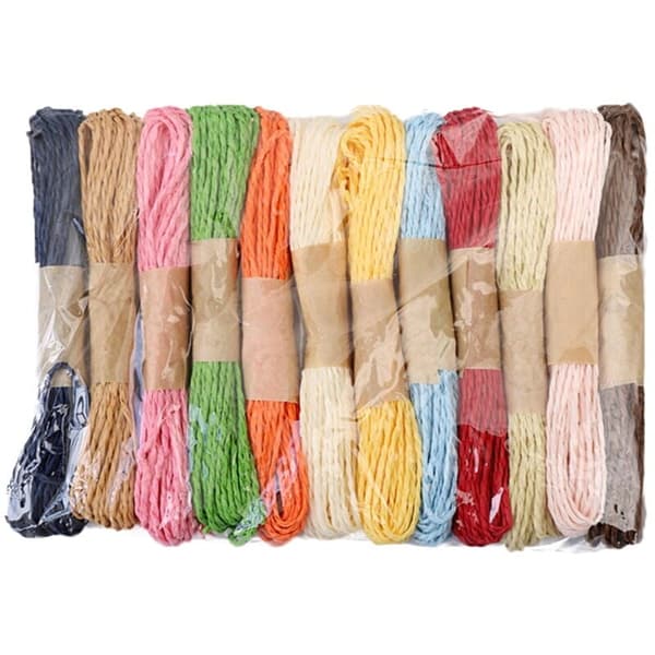 12 Rolls Colorful Twisted Paper Twine, 10m Each - DIY Craft Gift Wrapping, Assorted Colors