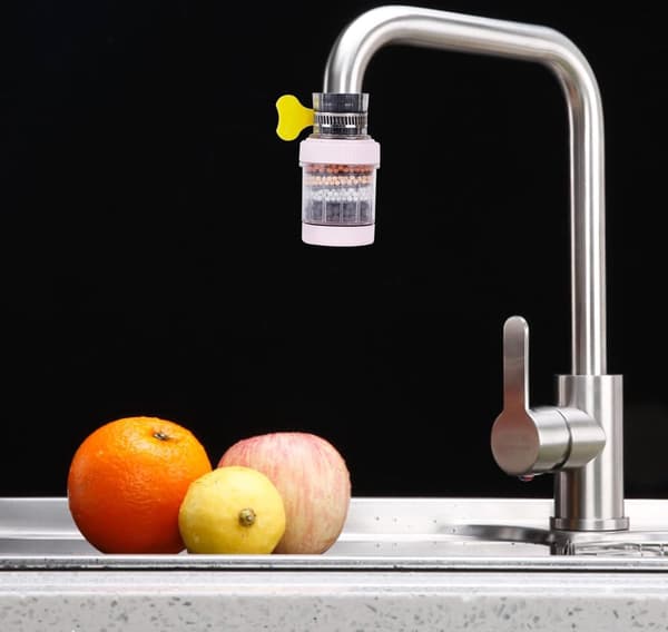 Sink Water Filter, Activated Carbon Faucet Filter, Six Layers, Splash-Proof, 3 Pieces