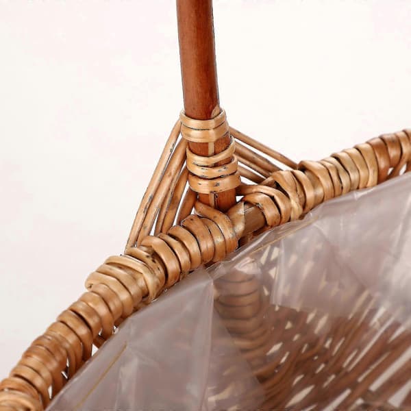 Wicker Flower Storage Basket High Quality Handle Storage Beige Hand-woven S S