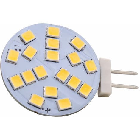 6 stk runde varmhvite G4 LED-pærer, erstatter