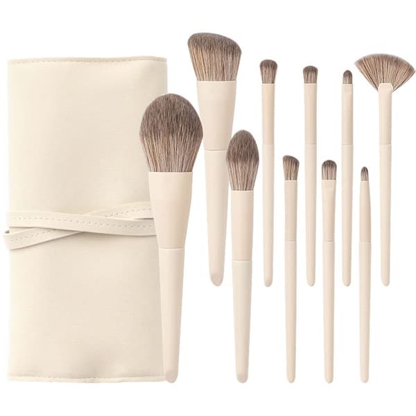 10 stk Makeup Børstesæt Lilla Professionel Blød Blush Børste