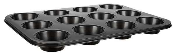 Bageplade + 12 silikone muffinsforme / bolleforme - Flerfarvede forme