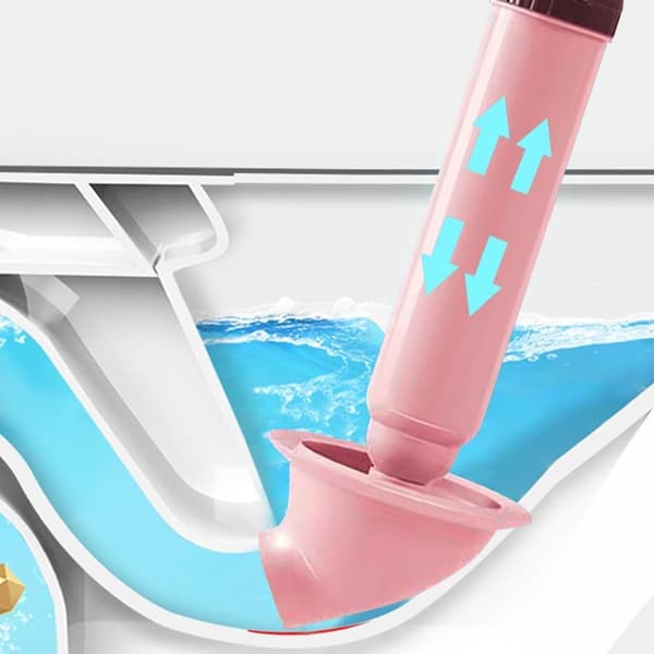 Toilet Plunger, Snake Drain Cleaner (Pink)
