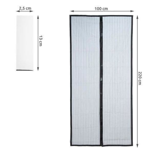 Insect net door 80/90/100 Width x 210/220 cm Magnetic Mosquito Net Black