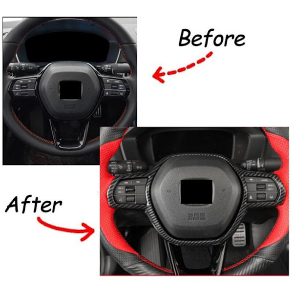 For 11th 2022 Steering Wheel Button Panel Frame Decor Sticker Car Interior Accessories, Red