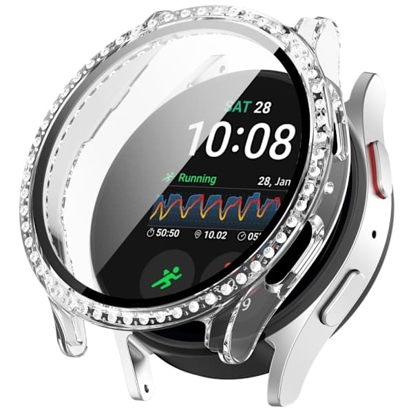 Galaxy Watch 7 40 mm Kuori Näytönsuojalla Strassi Läpinäkyvä