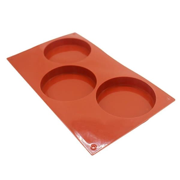 Rotondo 3 stk. runde forme cylinder i silikoneform mousseform chokoladeform Vit white