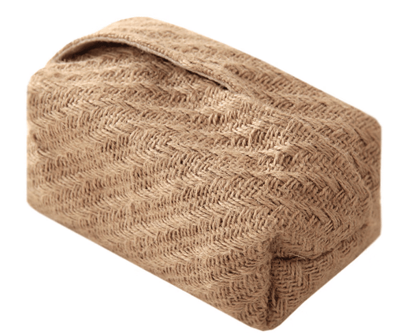 Japanese Cotton Linen Tissue Box, Simple Home Decor, Concave Style, Rough Texture