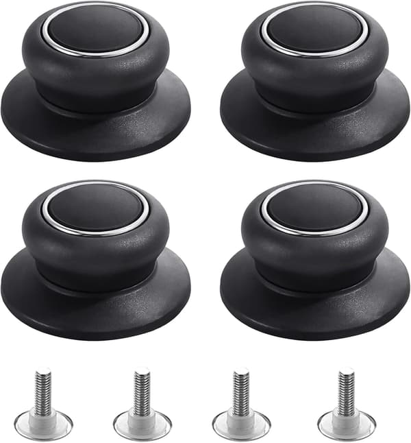4 st Universal Replacement Pot Lid Knobs, Heat-Resistant with Silicone Pad, Simple