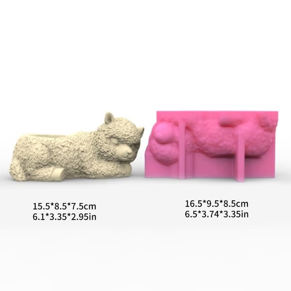 Betonform DIY Håndlavede alpaca blomsterpotter Gips Epoxyharpiks