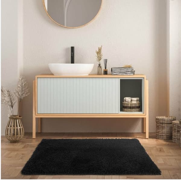 Sky Soft sort badeværelsesmåtte 40*60cm silkemåtte stue sofabord måtte soveværelsesmåtte